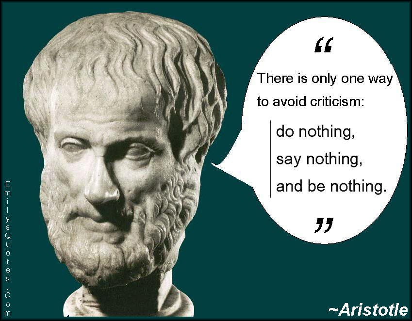 There Is Only One Way To Avoid Criticism Do Nothing Say Nothing And