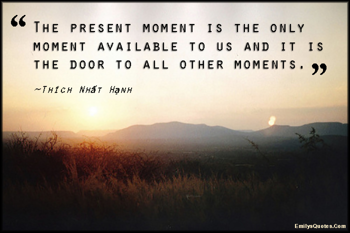 The present moment is the only moment available to us and it is the door to all other moments