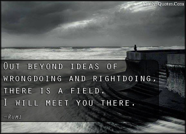 Out beyond ideas of wrongdoing and rightdoing, there is a field. I will meet you there