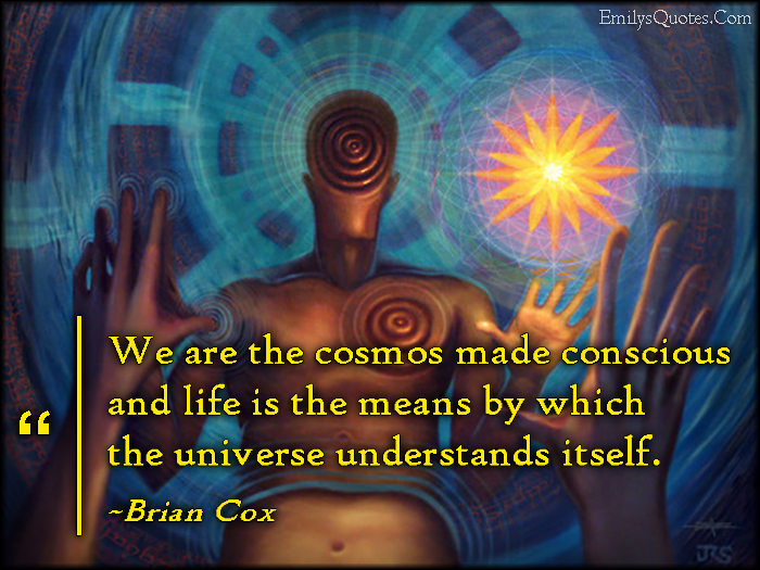 We are the cosmos made conscious and life is the means by which the universe understands itself