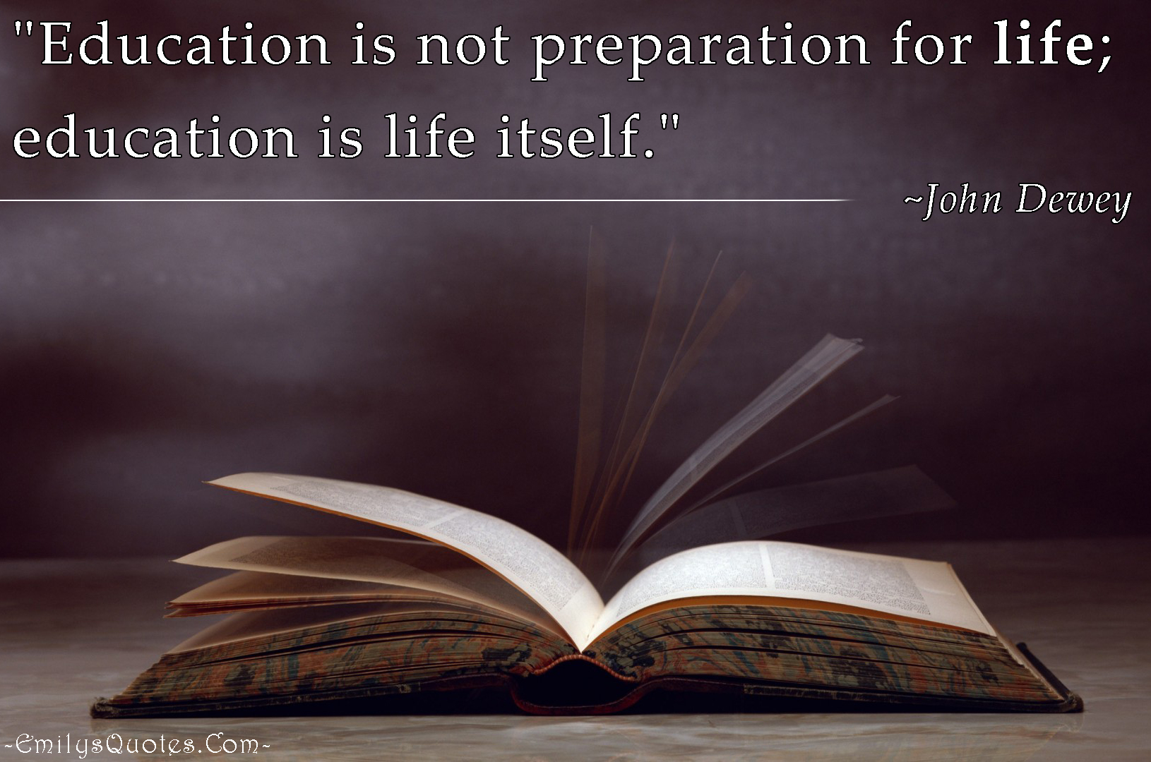 Education is not preparation for life; education is life itself