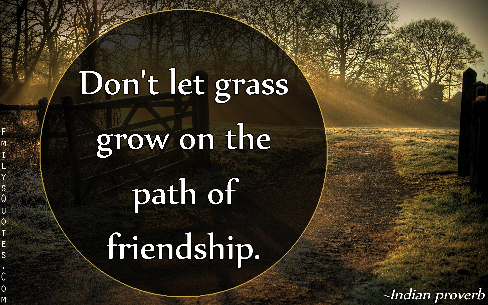 Don’t let grass grow on the path of friendship