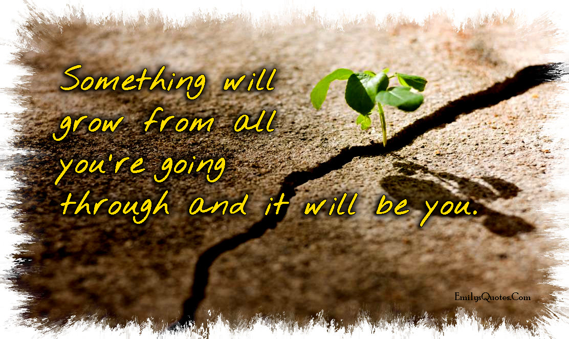 Something will grow from all you’re going through and it will be you
