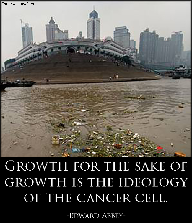 Growth for the sake of growth is the ideology of the cancer cell