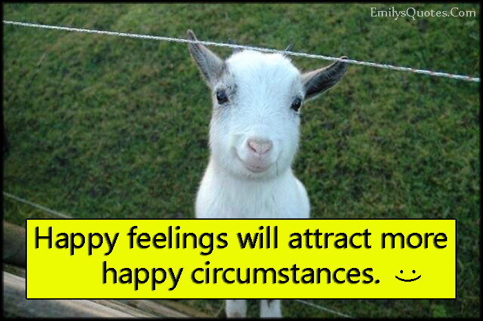 Happy feelings will attract more happy circumstances