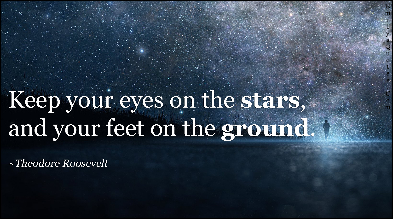 Keep your eyes on the stars, and your feet on the ground