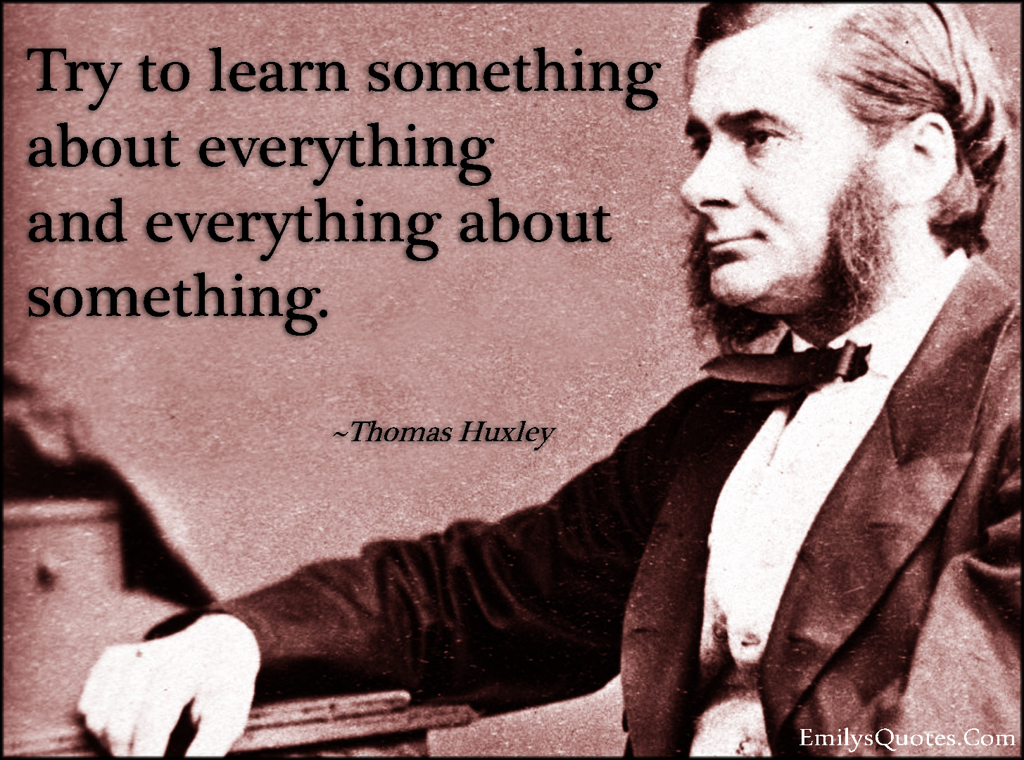 Try to learn something about everything and everything about something