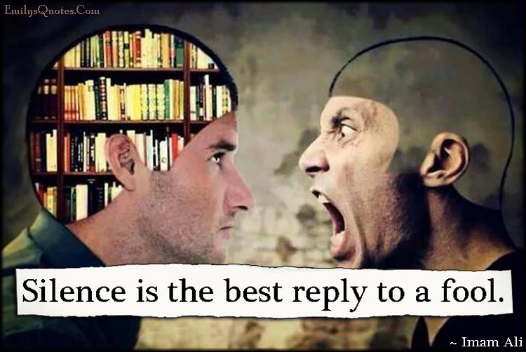 Silence is the best reply to a fool