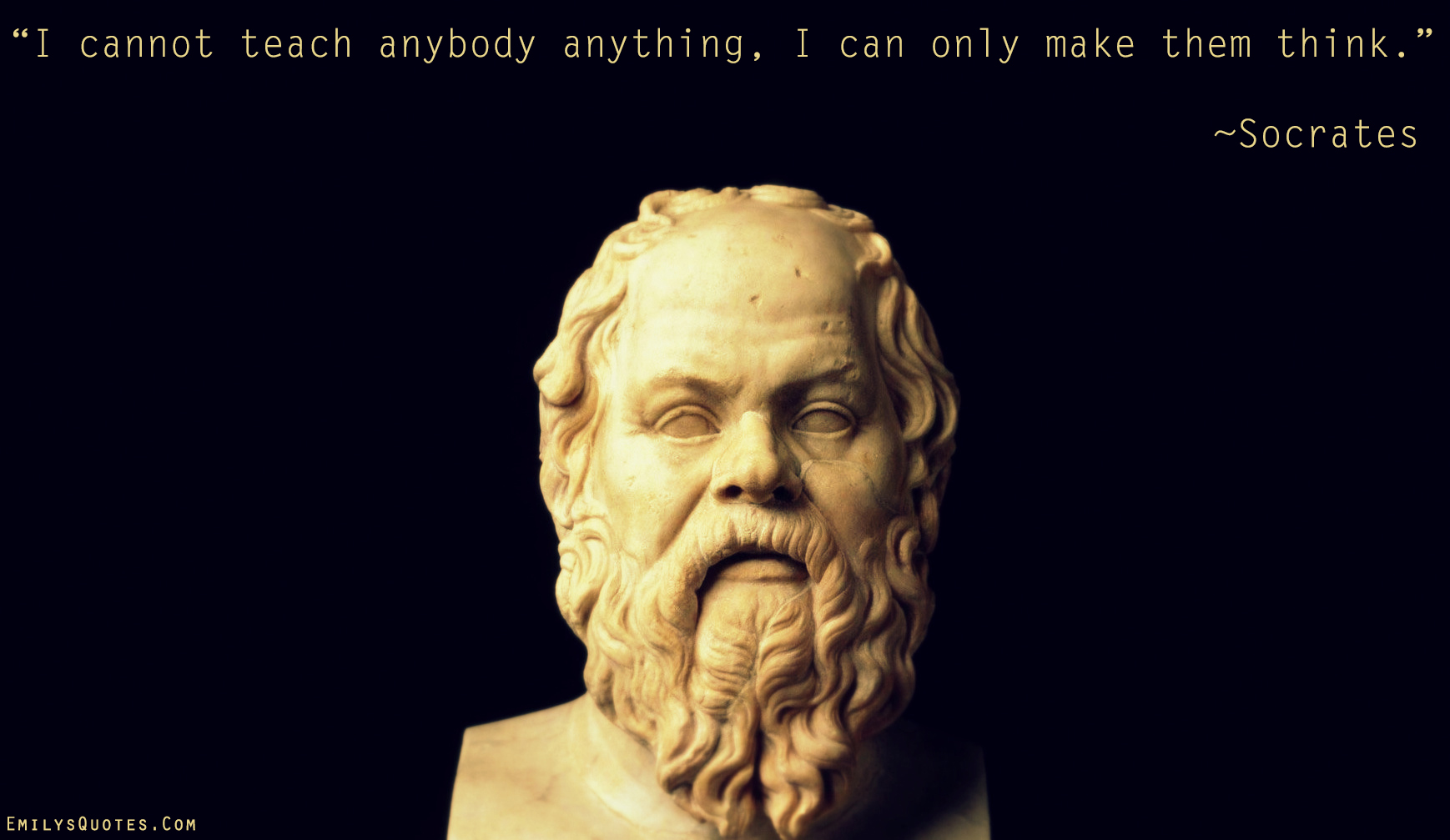 I cannot teach anybody anything; I can only make them think