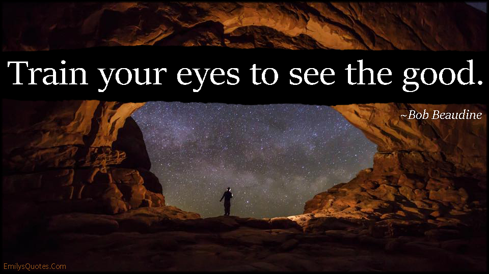 Train your eyes to see the good