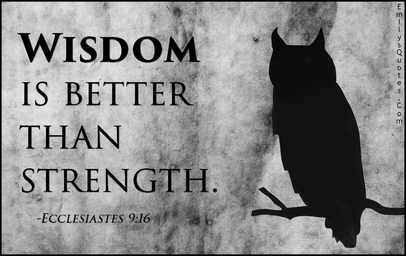 Wisdom is better than strength