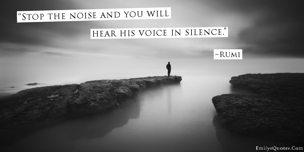 Stop the noise and you will hear his voice in silence