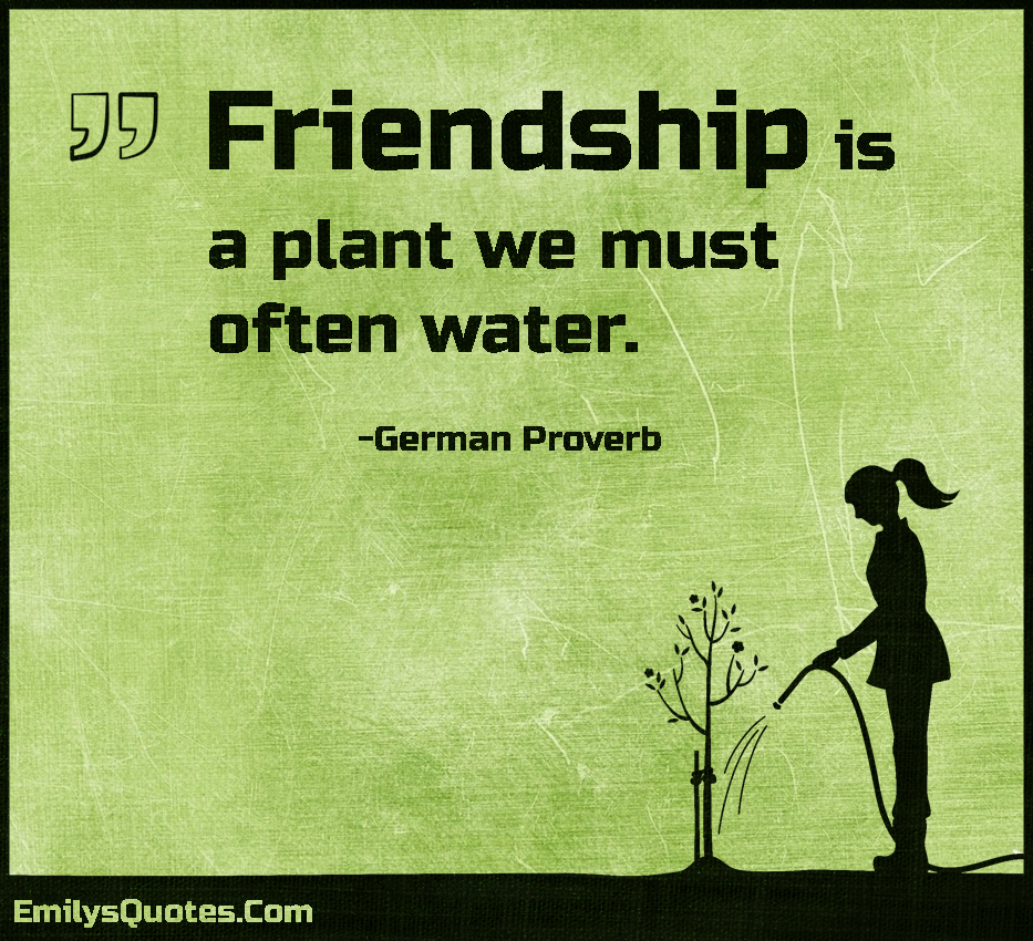 Friendship is a plant we must often water