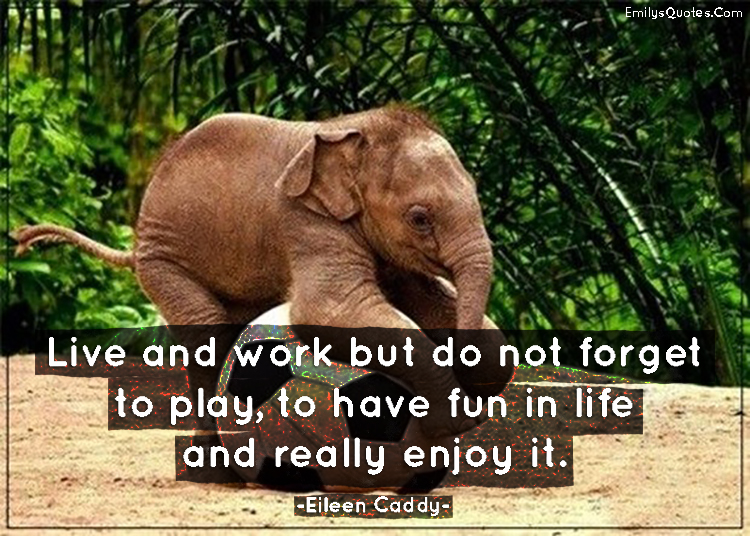 Live and work but do not forget to play, to have