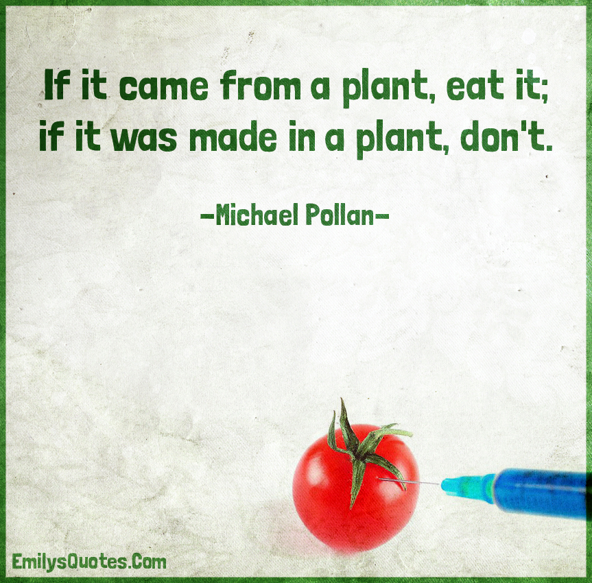 If it came from a plant, eat it; if it was made in a plant, don’t