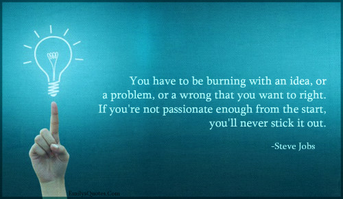 You have to be burning with an idea, or a problem, or a wrong that you ...