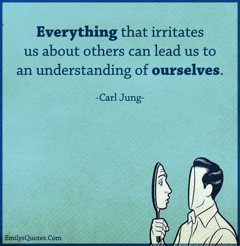 Everything that irritates us about others can lead us to an understanding of ourselves