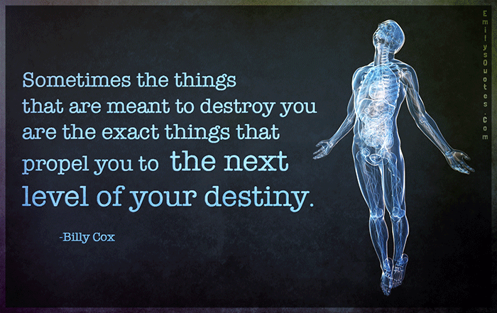 Sometimes the things that are meant to destroy you are the exact things that propel you to
