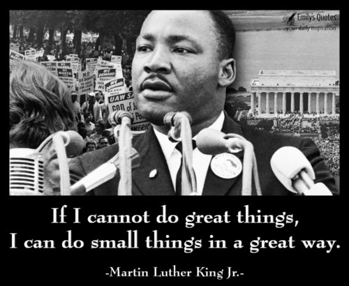 If I cannot do great things, I can do small things in a great way ...