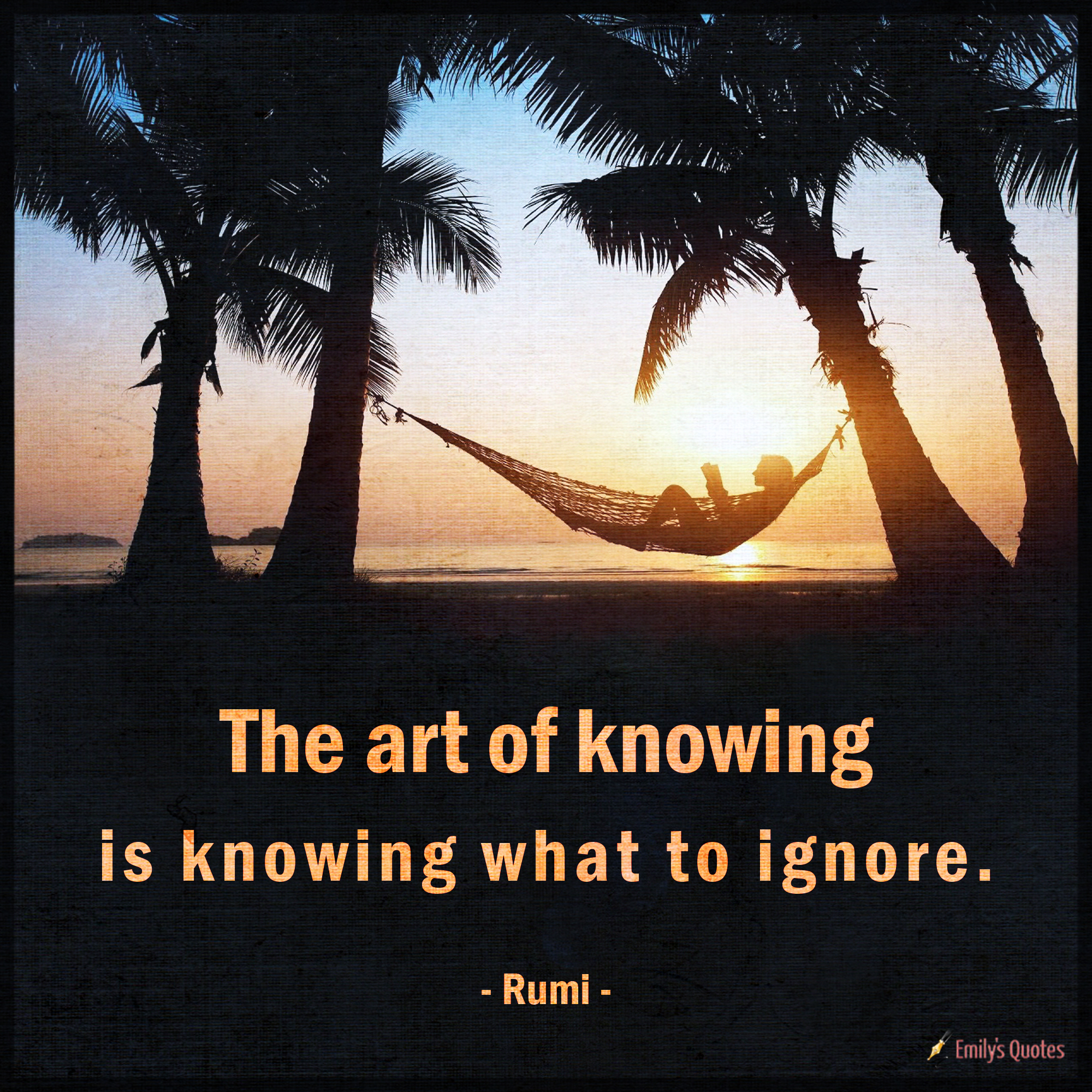 The art of knowing is knowing what to ignore