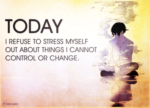 Today I refuse to stress myself out about things I cannot control or ...