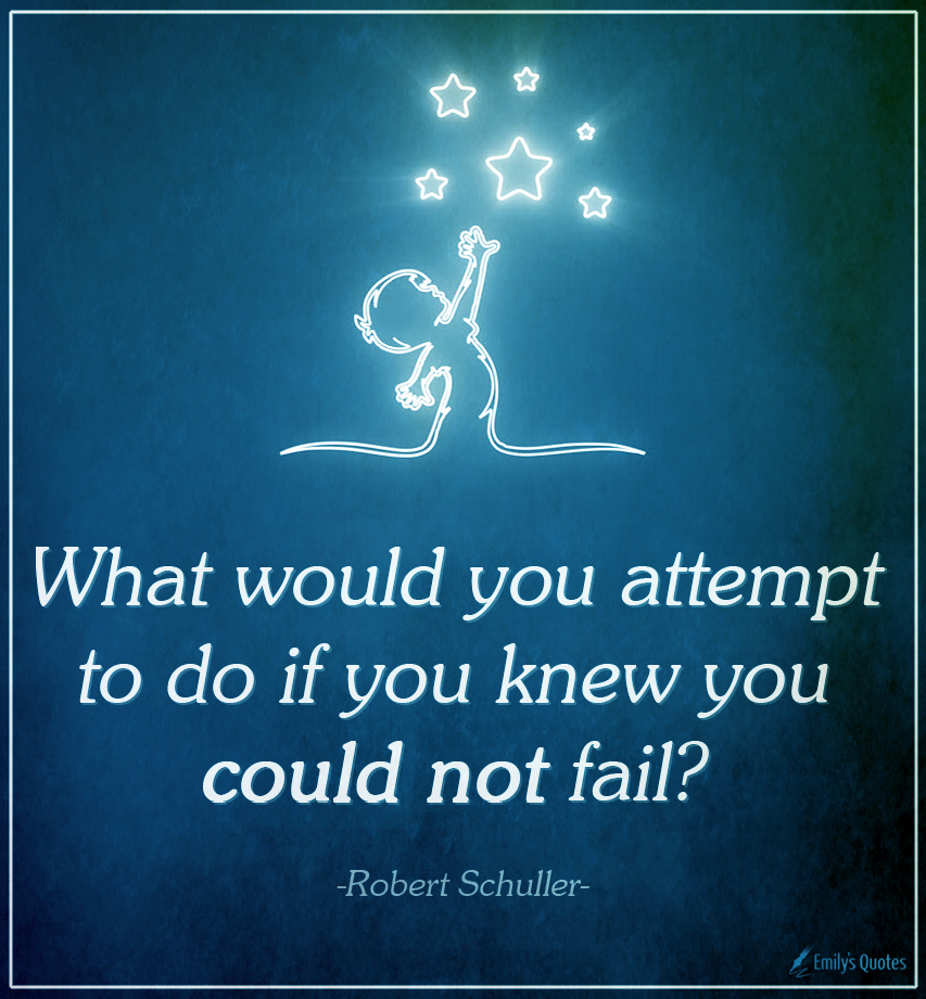 What would you attempt to do if you knew you could not fail